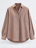 CHEMISE NOLA À CARREAUX MARRON