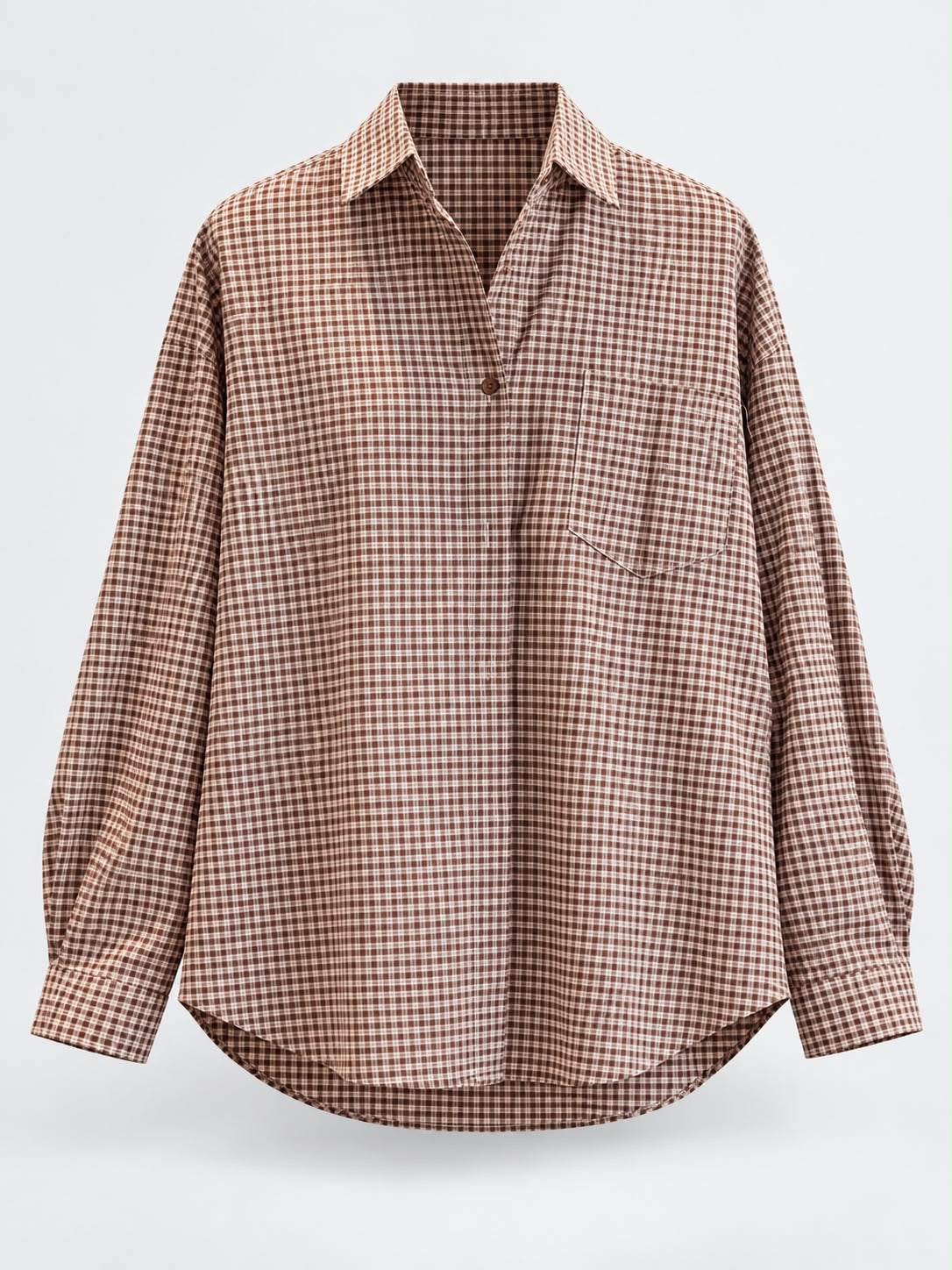 CHEMISE NOLA À CARREAUX MARRON