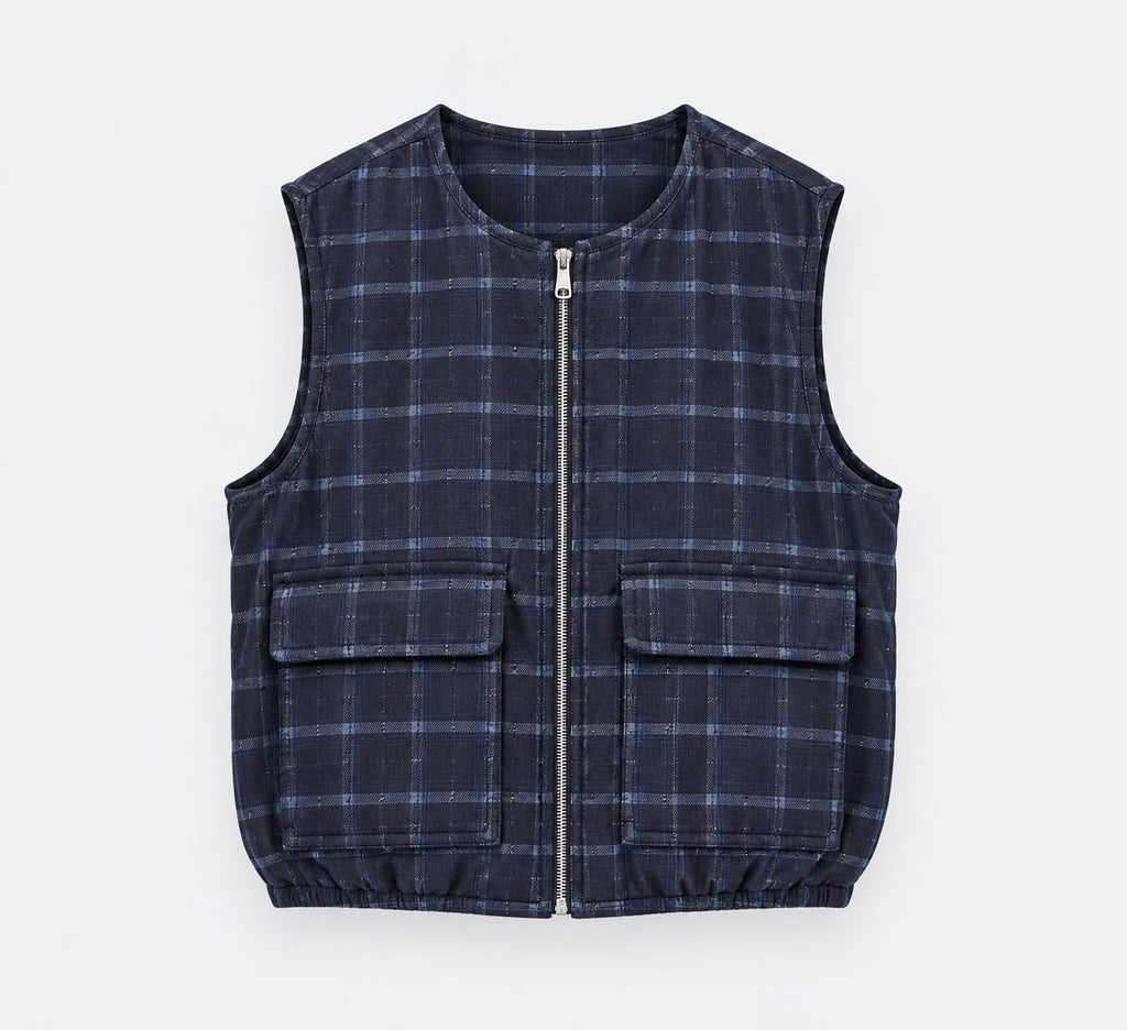 VESTE SANS MANCHES TESS À CARREAUX