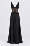 ROBE LONGUE ANAÏS NOIRE À DENTELLE